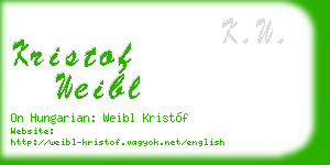 kristof weibl business card